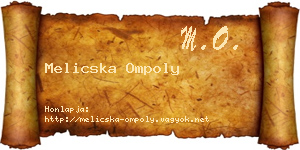 Melicska Ompoly névjegykártya